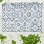 Mediterranean Tiles, Moroccan, Majolica, Azulejo Theedoek (Gevouwen)