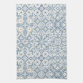 Mediterranean Tiles, Moroccan, Majolica, Azulejo Theedoek (Verticaal)