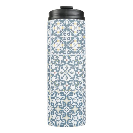 Mediterranean Tiles, Moroccan, Majolica, Azulejo Thermosbeker (Voorkant)