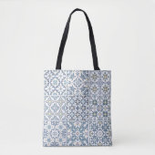 Mediterranean Tiles, Moroccan, Majolica, Azulejo Tote Bag (Voorkant)