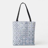 Mediterranean Tiles, Moroccan, Majolica, Azulejo Tote Bag (Achterkant)
