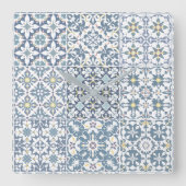 Mediterranean Tiles, Moroccan, Majolica, Azulejo Vierkante Klok (Voorkant)