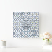 Mediterranean Tiles, Moroccan, Majolica, Azulejo Vierkante Klok (Huis)