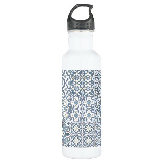 Mediterranean Tiles, Moroccan, Majolica, Azulejo Waterfles (Voorkant)