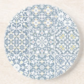 Mediterranean Tiles, Moroccan, Majolica, Azulejo Zandsteen Onderzetter (Voorkant)