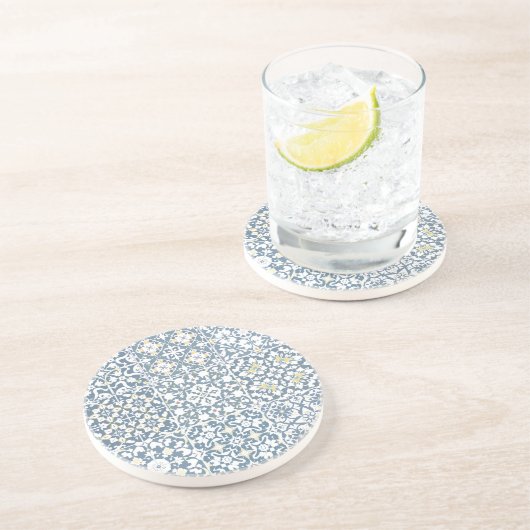 Mediterranean Tiles, Moroccan, Majolica, Azulejo Zandsteen Onderzetter (Zijkant)