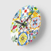 Mediterranean tiles,olives,chilli peppers,lemons  ronde klok (Hoek)