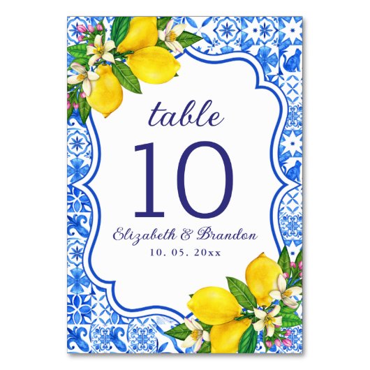 Mediterranean Tiles Summer Wedding Kaart (Voorkant)