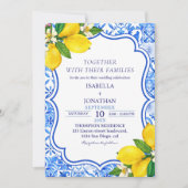 Mediterranean Tiles Summer Wedding with Lemons  Kaart (Voorkant)