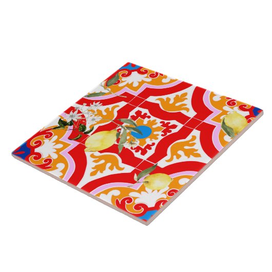 Mediterranean tiles tegeltje (Zijkant)