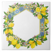 Mediterranean Traditional Pattern Ceramic Tile Tegeltje (Voorkant)