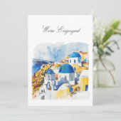 Mediterranean Verloving Announcement Kaart (Staand voorkant)