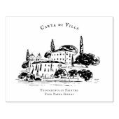 Mediterranean Villa Illustration Branding Rubberstempel (Afrduk)