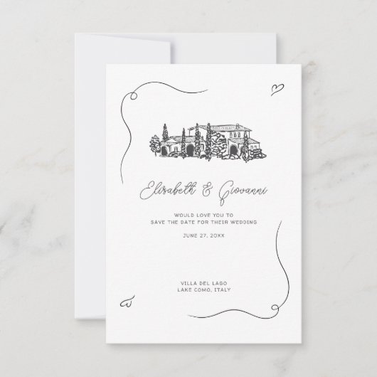 Mediterranean Villa Venue Sketch Wedding (Voorkant)