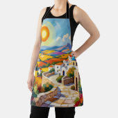 Mediterranean Village Painting Schort (Insitu)