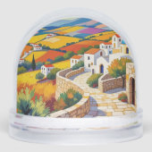 Mediterranean Village Painting Sneeuwbol (Voorkant)