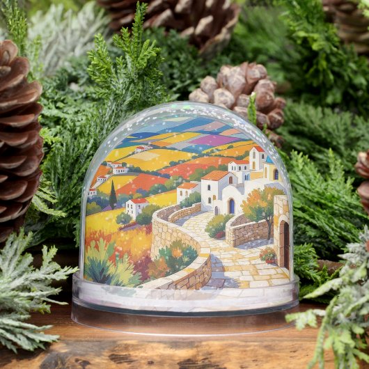 Mediterranean Village Painting Sneeuwbol (Winter)