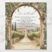 Mediterranean Vineyard Wedding  Wijn Etiket (Enkel label)