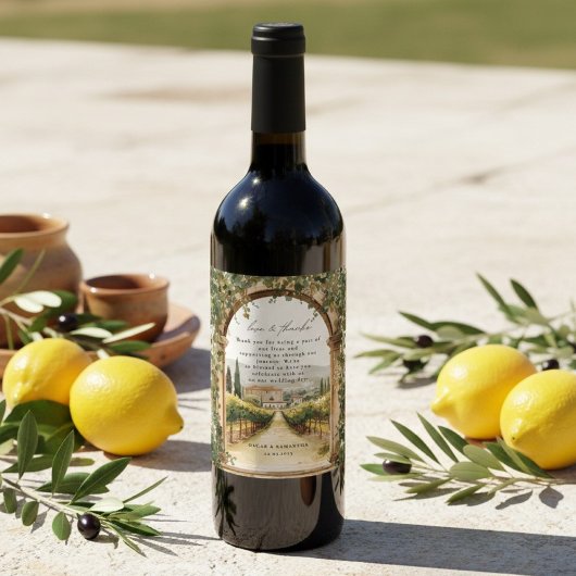 Mediterranean Vineyard Wedding  Wijn Etiket