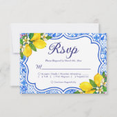 Mediterranean Wedding Style with Italian Tiles RSVP Kaartje (Voorkant)