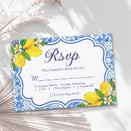 Mediterranean Wedding Style with Italian Tiles RSVP Kaartje