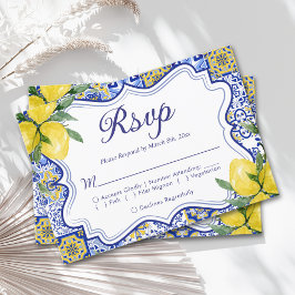 Mediterranean Wedding Style with Italian Tiles RSVP Kaartje