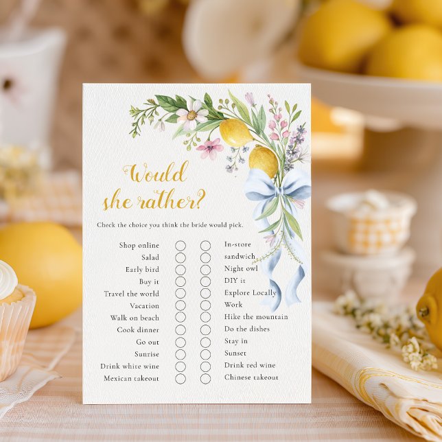 Mediterranean Would She Rather Bridal Shower Game  (Creator heeft geüpload)