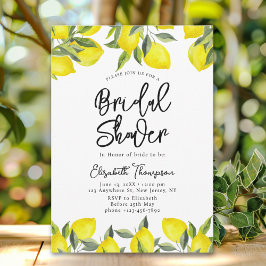Mediterranean Yellow Lemon Bridal shower Kaart