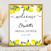 Mediterranean Yellow Lemon Bridal shower Poster