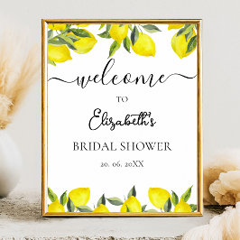 Mediterranean Yellow Lemon Bridal shower Poster