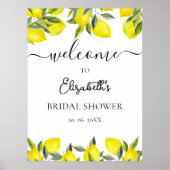 Mediterranean Yellow Lemon Bridal shower Poster (Voorkant)