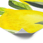Mediterranean Yellow Lemon Bridal shower Poster (Hoek)