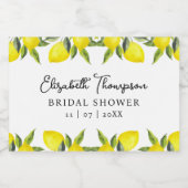 Mediterranean Yellow Lemon Bridal shower Sparkling Wijnetiket (Enkel label)
