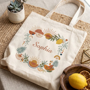 Mediterranean Zon en Citrus Terracotta Aangepaste  Tote Bag