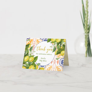 Mediterrannean Lemon Main Squeeze Baby shower Bedankkaart