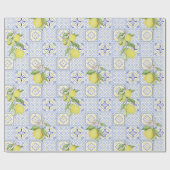 Mediterrenean Citrus Lemon pattern Cadeaupapier (Vlak)