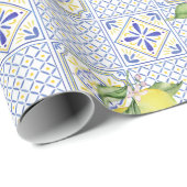 Mediterrenean Citrus Lemon pattern Cadeaupapier (Rol Hoek)