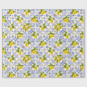 Mediterrenean Citrus Lemon pattern Cadeaupapier (Vlak)