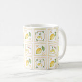 Mediterrenean Citrus Lemon pattern Koffiemok (Voorkant rechts)