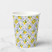 Mediterrenean Citrus Lemon pattern Paper Cups Papieren Bekers (Achterkant)