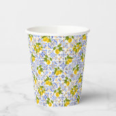 Mediterrenean Citrus Lemon pattern Paper Cups Papieren Bekers (Links)