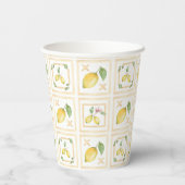 Mediterrenean Citrus Lemon pattern Papieren Bekers (Achterkant)