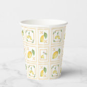 Mediterrenean Citrus Lemon pattern Papieren Bekers (Rechts)