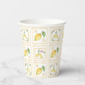 Mediterrenean Citrus Lemon pattern Papieren Bekers (Voorkant)