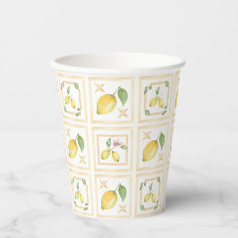 Mediterrenean Citrus Lemon pattern Papieren Bekers