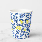Mediterrenean Citrus Lemon pattern Papieren Bekers (Achterkant)