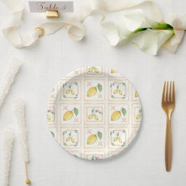 Mediterrenean Citrus Lemon pattern Papieren Bordje