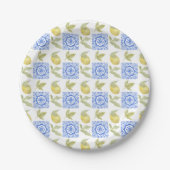 Mediterrenean Citrus Lemon pattern Papieren Bordje (Voorkant)
