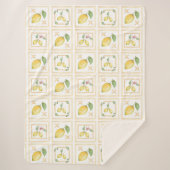 Mediterrenean Citrus Lemon pattern Sherpa Deken (Voorkant)