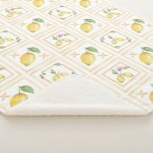 Mediterrenean Citrus Lemon pattern Sherpa Deken (3/4)